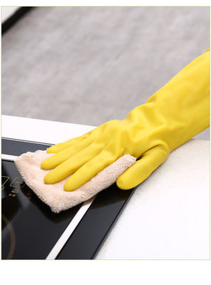 रसोई लेटेक्स घरेलू दस्ताने घर की सफाई के कार्य के दौरान सुरक्षा और आराम सुनिश्चित करने के लिए रोल्ड कफ के साथ डिज़ाइन किया गया