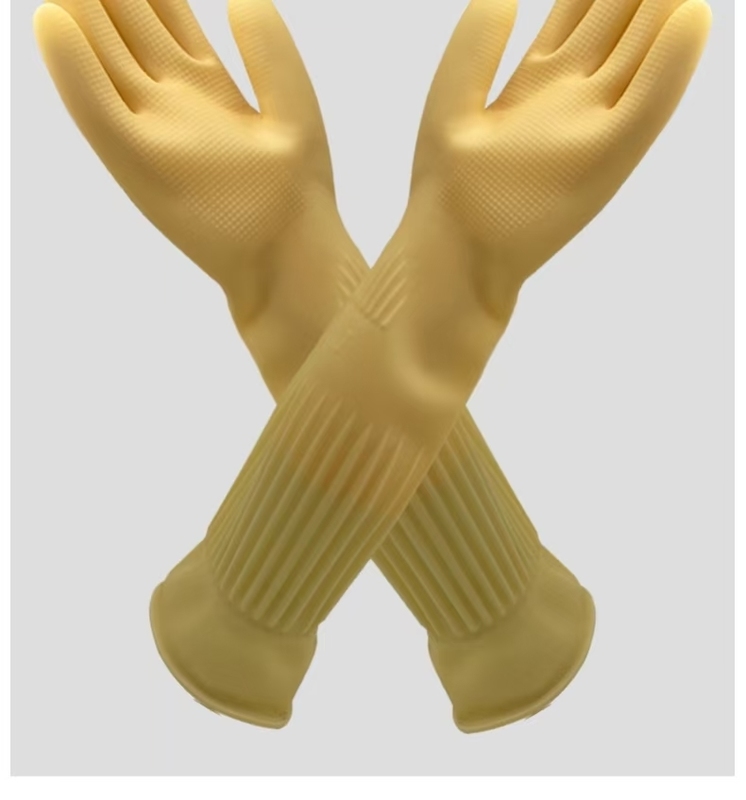 छोटे आकार के अतिरिक्त लंबे कफ लेटेक्स दस्ताने डिस्पोजेबल और जलरोधक